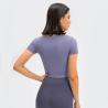 Buy cheap 210gsm Sports Sleeve Crop Top Gym Fitness Running Workout Cropped Tee For Women from wholesalers