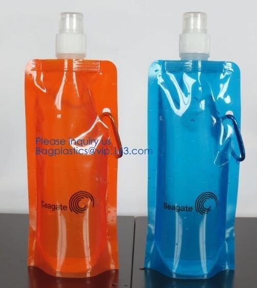 Buy cheap Promotional Customized Foldable Plastic Water Bottle Bag,Fashion bpa free bottle foldable water bag 480ml bagease pack from wholesalers