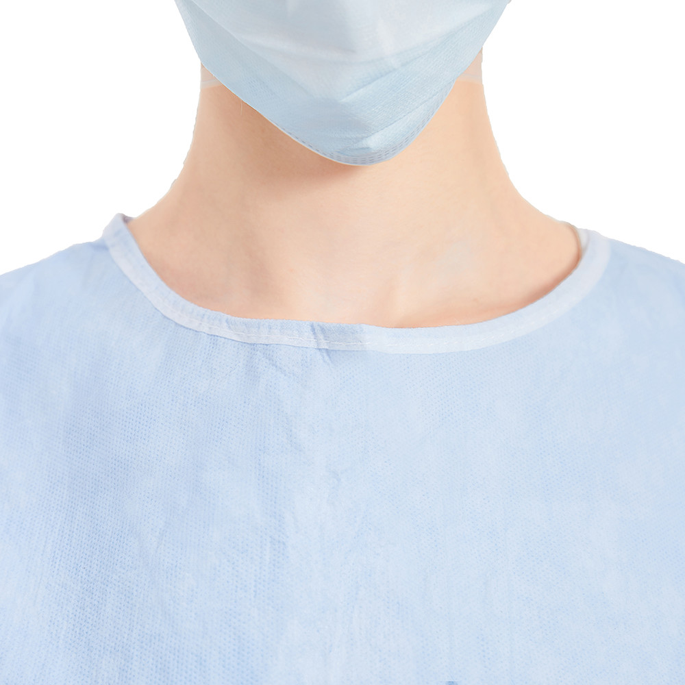 Level 4 Spunlace Blue Disposable Surgical Gowns With Knitted Cuff Non Woven