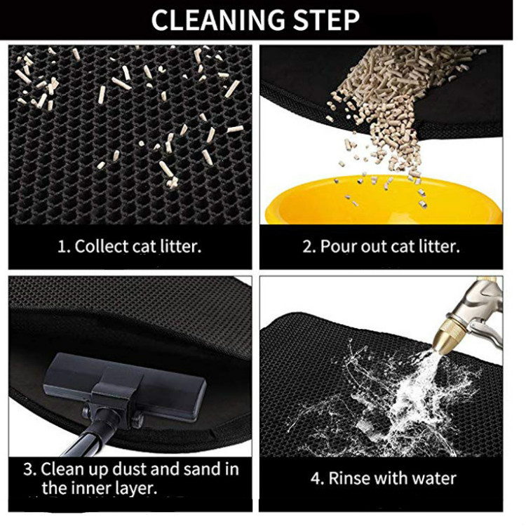 75cm Black Hole Litter Mat EVA Double Layer Cat Litter Pad