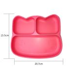 Silicone Suction Plate Oem Customized Food Grade Cat Shape Kids Feeding Set Baby