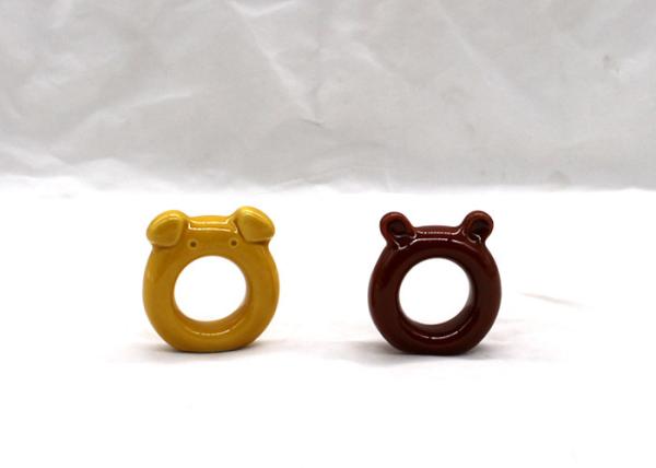Buy cheap Color Customized Ceramic Napkin Holder Animal Design Ceramic Napkin Ring Set from wholesalers
