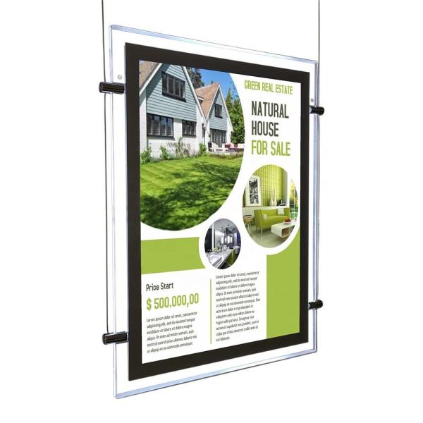 Buy cheap Backlit Real Estate Sign Hanging Window Poster Advertising A3 A4 Acrylic Picture Photo Frame Led Display Light Box from wholesalers