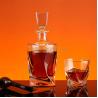 Buy cheap 375Ml 500Ml 750Ml 1000Ml Transparent Round Flint Glass Liquor Wine Whisky Vodka Tequila Conch Bottle With Cork Lid from wholesalers