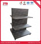 3 Layers Double Sided Supermarket Display Shelving Gray Q195 Steel