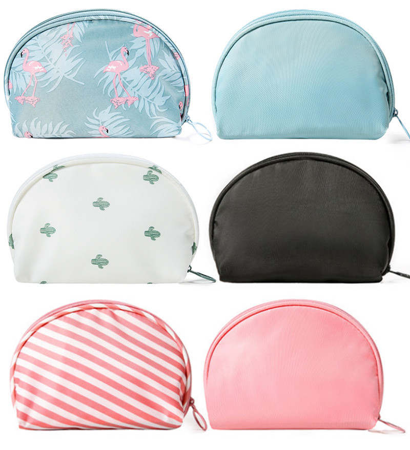 Small Nylon Travel Flamingo Toiletries Cosmetic Bag