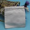 Buy cheap Soft Gift Satin Pouches For Jewelry , Custom Size White Drawstring Bag from wholesalers