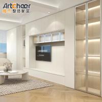 Buy cheap TV Cabinet with Fireplace Design and Hidden TV Lift Cabinet in Customized Color product