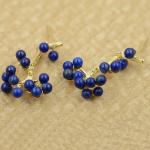 18K Gold Plated Sterling Silver Design Hawthorn Lapis Lazuli Drop Earrings