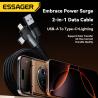 Buy cheap ESSAGER ES-X59 Series 2 in 1 USB-A to USB C Lighting Charging Cable from wholesalers