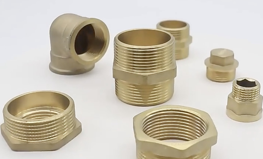 Brass Compression Fittings / Copper Nickel Fittings Durable 1/2" 1" Inch Brass Plumbing Pipe Fittings Forged Brass Fitti