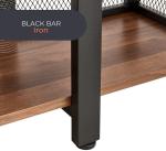 Solid Wood Black Metal Shelves Four Tier For Book Storage