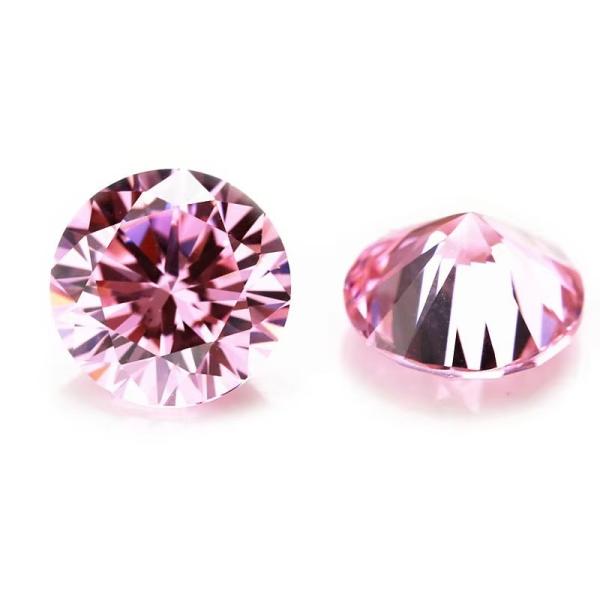 Buy cheap 3A Quality Pink Color Wholesale Loose Gemstones Round Shape 2mm 3mm Synthetic Cubic Zirconia Custom Moissanite for Pendant from wholesalers