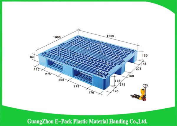 Buy cheap Double Sides 4 - Way Stackable Plastic Pallets , Plastic Skids Pallets 1200 X 1000mm from wholesalers