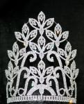 Large leaves rhinestone crowns and tiaras for pageant girls lady hot sale tall