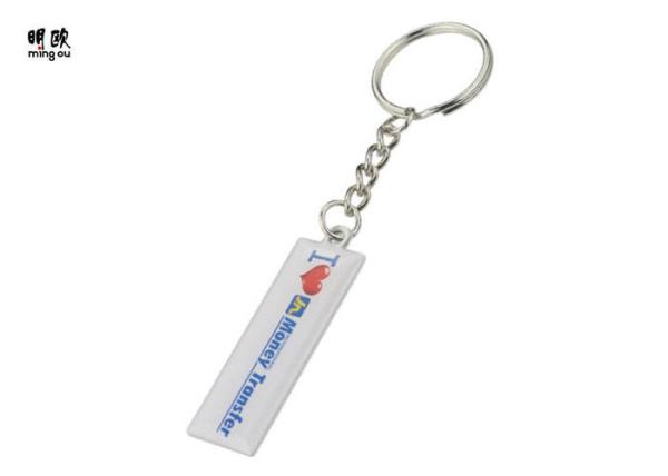 Buy cheap Rectangle Shape Stainless Steel Keyring For Printed Logo And Epoxy from wholesalers