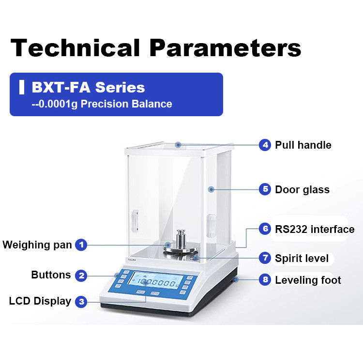 BXT-TF 100g 200g 0.001g Analytical Balance Lab Testing Equipment Precision Automatic Calibration Analytical Electronic Balance
