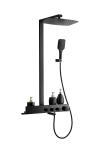 Wall Mounted Nickel Black Rain Stainless Steel Shower Set Brass Painting
