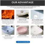 Round Counter Top Bathroom Sink 450mm Wide Vintage Oval Vessel Sink Anti Acid
