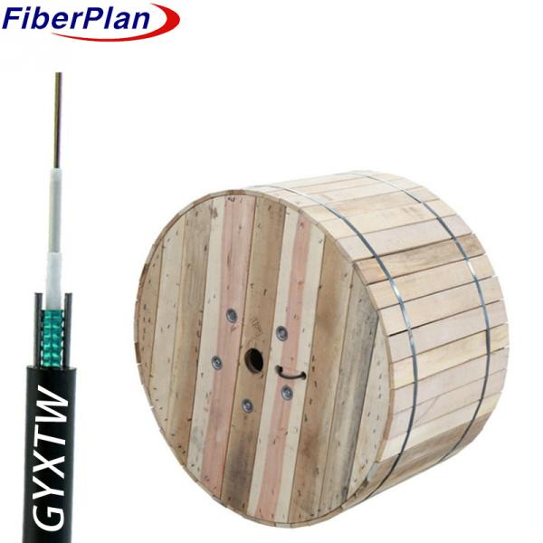 Duct GYXTW Fiber Optic Cable With Parallel Steel Wires And PE Sheath For Outdoor