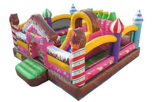 Buy cheap Customized Inflatable Candy Kids Blow Up House / Colorful Bounce House Combo from wholesalers