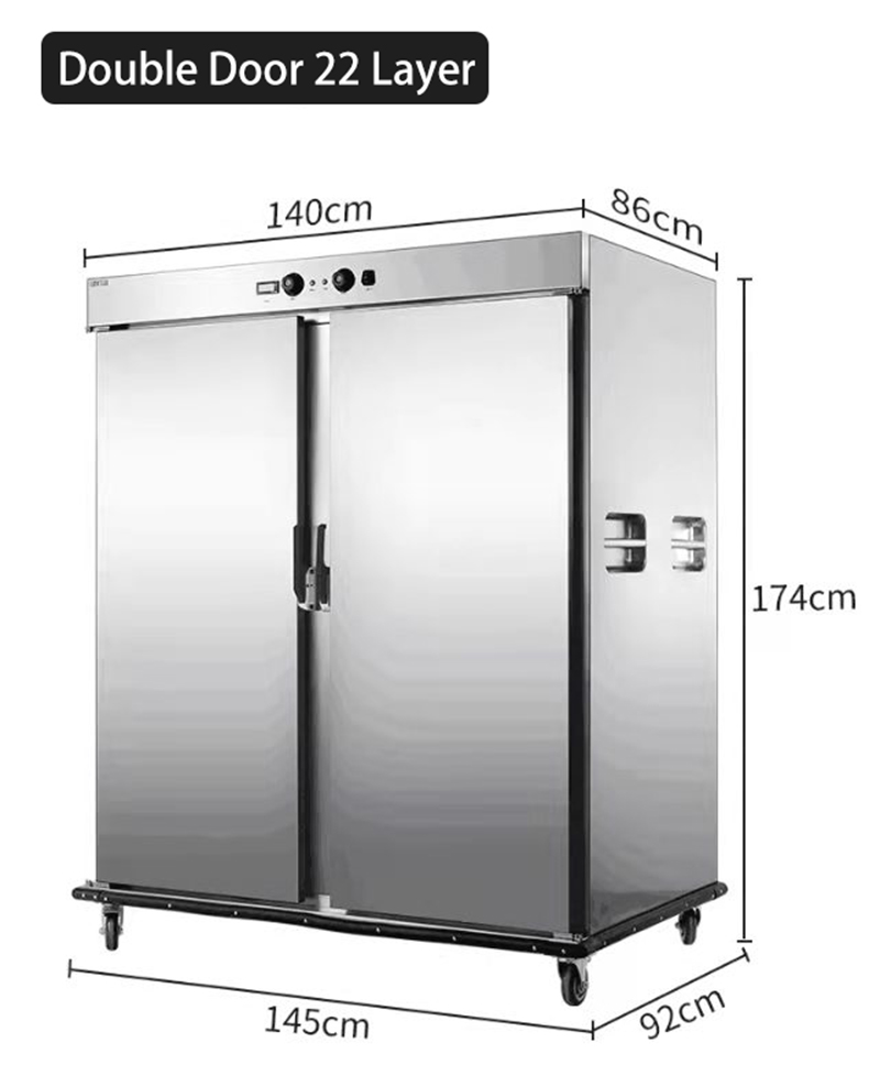 120mm Layer Height Stainless Steel Mobile Food Warmer Trolley for Banquet and Commercial