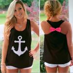 Summer Style Women's Anchor Tanks Top Fitness Debardeur Female Vest Tops