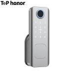 Silver Aluminium Alloy Deadbolt Smart Door Lock Digital Fingerprint Code Card