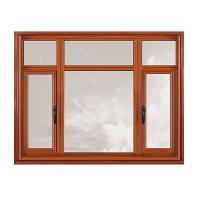 Buy cheap Horizontal Opening Wood Grain Aluminum Casement Windows Sound Insulation 35dB product