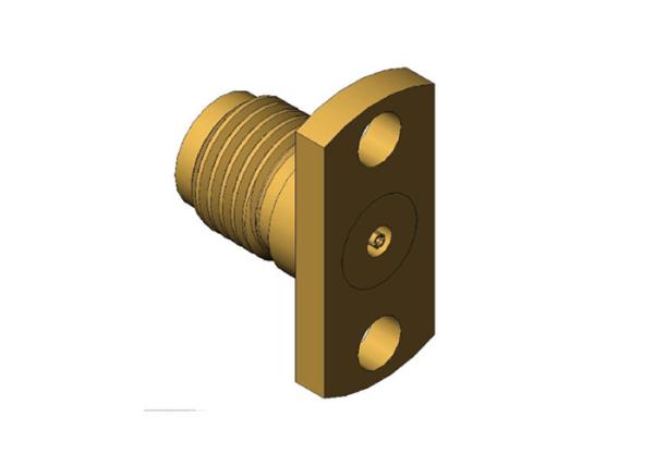 Buy cheap 2.92mm RF Coaxial Connector SMK Series Female Straight 2 Holes Flange Brass from wholesalers