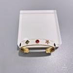 Stainless Steel Colorful Gemstone Bracelet White Wide Cuff Bangles For Wedding