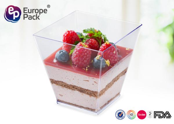 Buy cheap Dessert Plastic Shot Glasses 200Ml Ps Material Square Container For Dessert from wholesalers