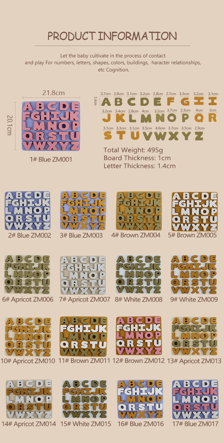 Letters Alphabet Puzzles For Preschool Food Grade BPA Free Silicone Material