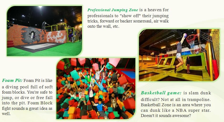 760M2 China Best Indoor Trampoline/Large Spring Free Trampoline with Safety Enclosure