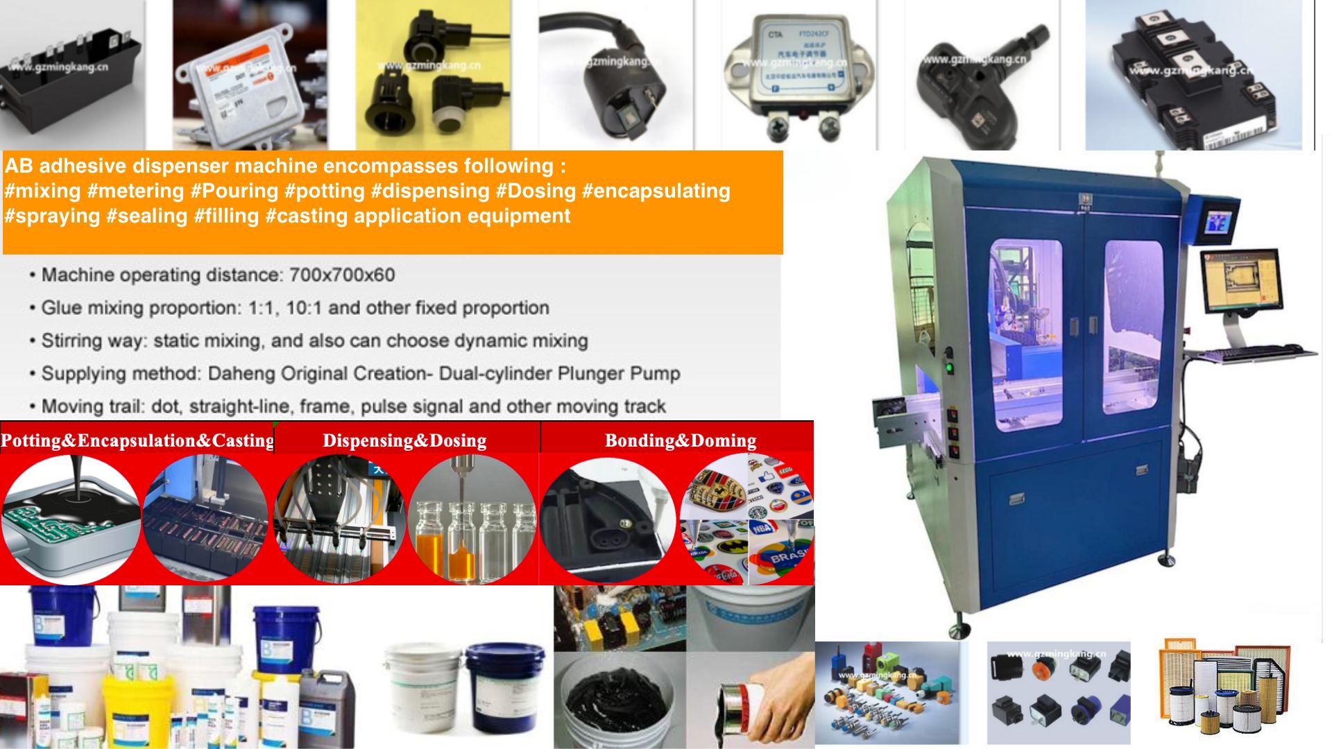 POLYWOOD CASE 3 Axis Automatic Liquid Syringe Glue Dispensing Robot with Vision System