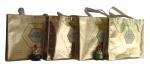 Gold Shining Coated Non Woven Carrier Bags Luxury Water Proof hexagon veins