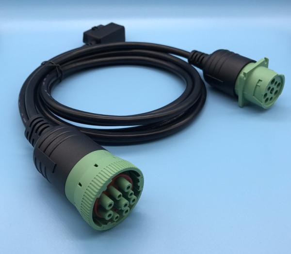 Buy cheap Green Deutsch 9-Pin J1939 Female to Right Angle OBD2 OBDII Female and J1939 Male Splitter Y Cable from wholesalers