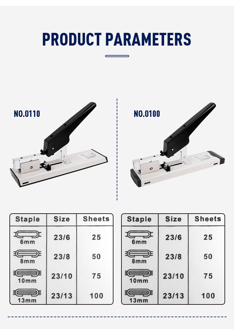 High Capacity Jumbo Book Stapler Machine 100 Sheets Manual Paper Heavy Duty Stapler for Office 900g
