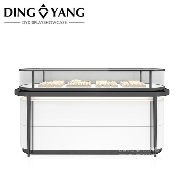 High End Custom Made Jewelry Showcase Factory, Professional Wood And Glass