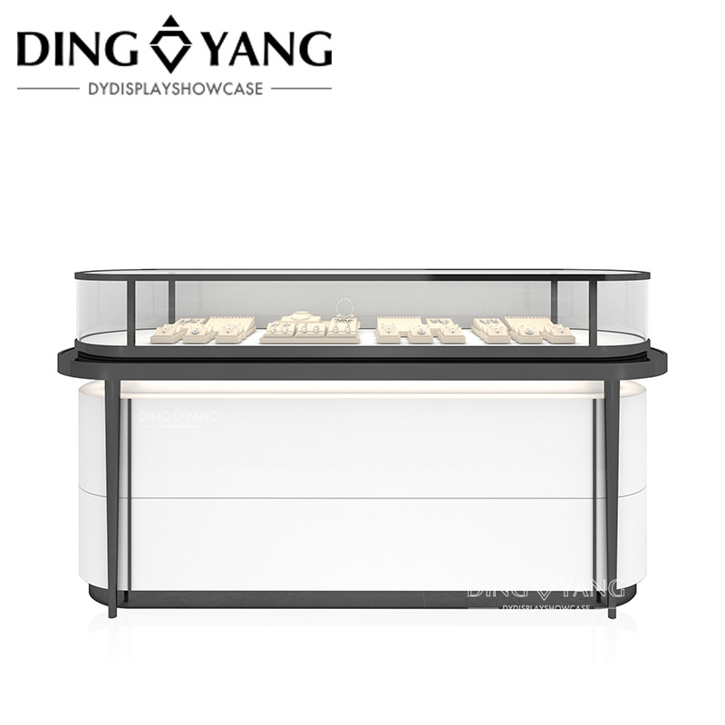 High End Custom Made Jewelry Showcase Factory, Professional Wood And Glass Jewellery Display Cases Manufacturer