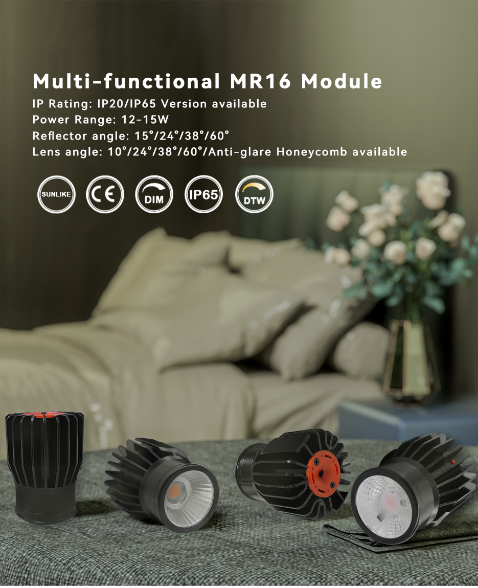 MR16 Module Full Spectrum 12W IP65 / IP20 Commercial Lighting