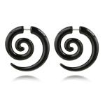 Ethnic Black Spiral Earrings Ear Plugs Acrylic Piercing Drop Earring Punk