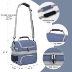 2 Compartment Lunch Bag Tote Large Insulated Cooler Thermal Lunch Box Tote