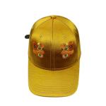 Beautiful Yellow Satin Baseball Cap , City Sport Caps For Sun Protection