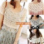 Fashion Style Womens Ladies, Hollow Crochet Knit Cape Shawl Tank Top Vest Jumper