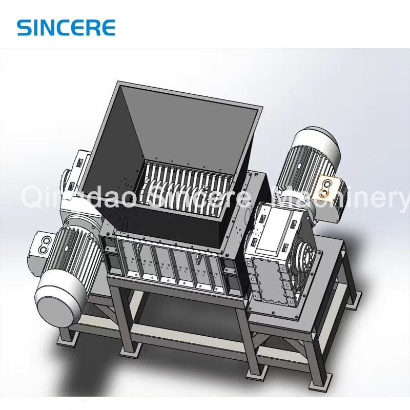 Single Shaft Double Shaft Industrial Plastic Shredder For Bottle Flakes / Plastic Pipes