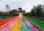 Multi Lane Racing Rainbow Water Slide Fiberglass Outdoor Spray Park Games