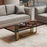 Buy cheap Contemporary Round Coffee Table With Tempered Glass Brush Rose Gold Base from wholesalers