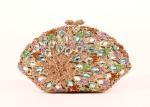 Full Crystal Glitter Clutch Bag , Bronze Clutch Bag For Dinner Party