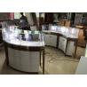 Buy cheap High End Stainless Steel Gold Jewellery Showroom Display With Led Light from wholesalers